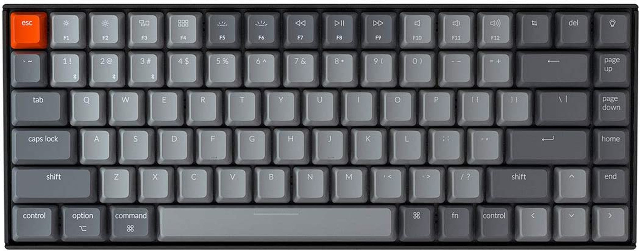 K2 75% Layout RGB Bluetooth Wireless Mechanical Keyboard with Gateron G Pro Red Switch/Anti Ghosting/N-Key Rollover, Compact 84 Keys USB Wired Gaming Keyboard for Mac Windows-Version 2