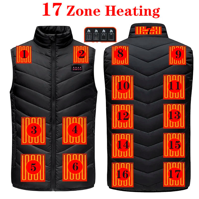 17/13/9 Heated Vest Zones Electric Heated Jacket Men Women Usb Electric Heating Vest Bodywarmer Heated Coat USB Heating Jacket
