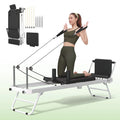 Foldable Pilates Equipment for Home Workouts,Balanced Body Pilates Reformer Machine for Home and Gym, Pilates Exercise Equipment with Jump Board, Additional 4 Springs