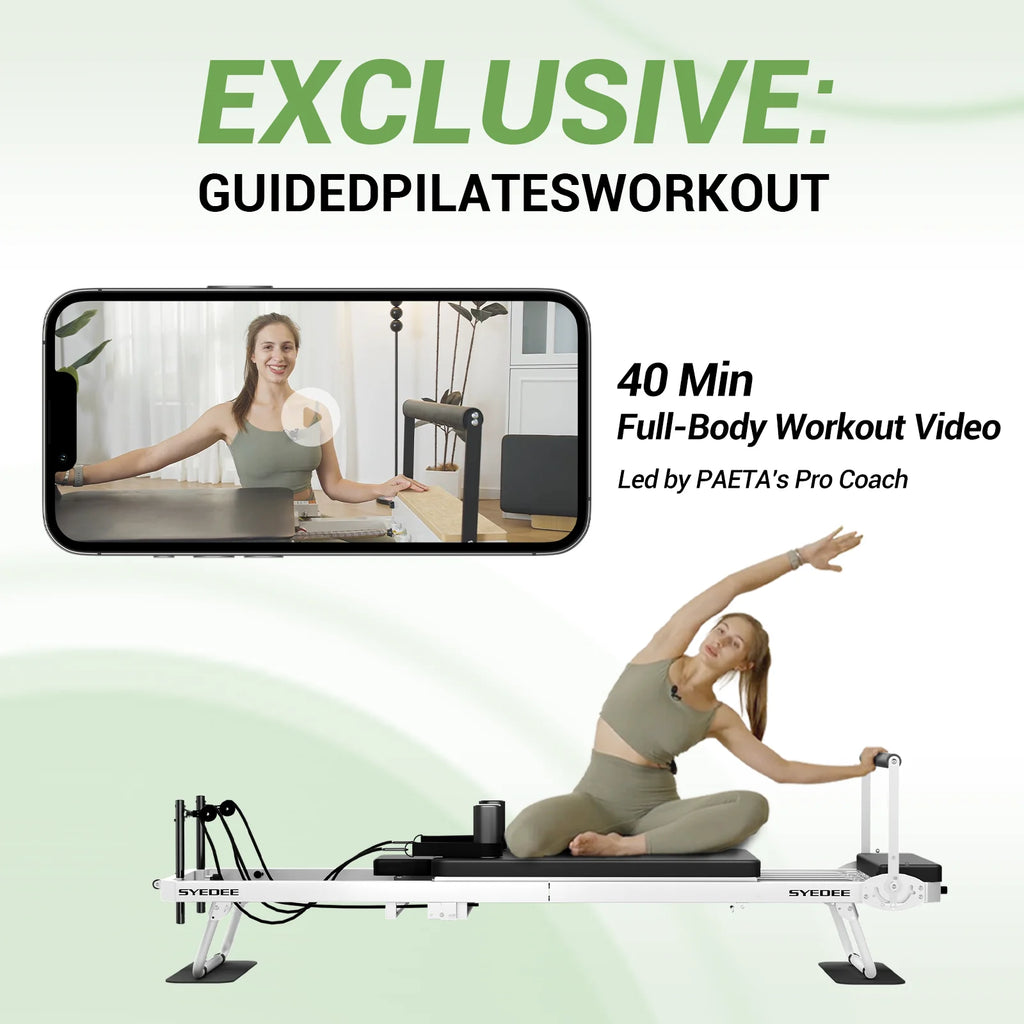 Foldable Pilates Equipment for Home Workouts,Balanced Body Pilates Reformer Machine for Home and Gym, Pilates Exercise Equipment with Jump Board, Additional 4 Springs