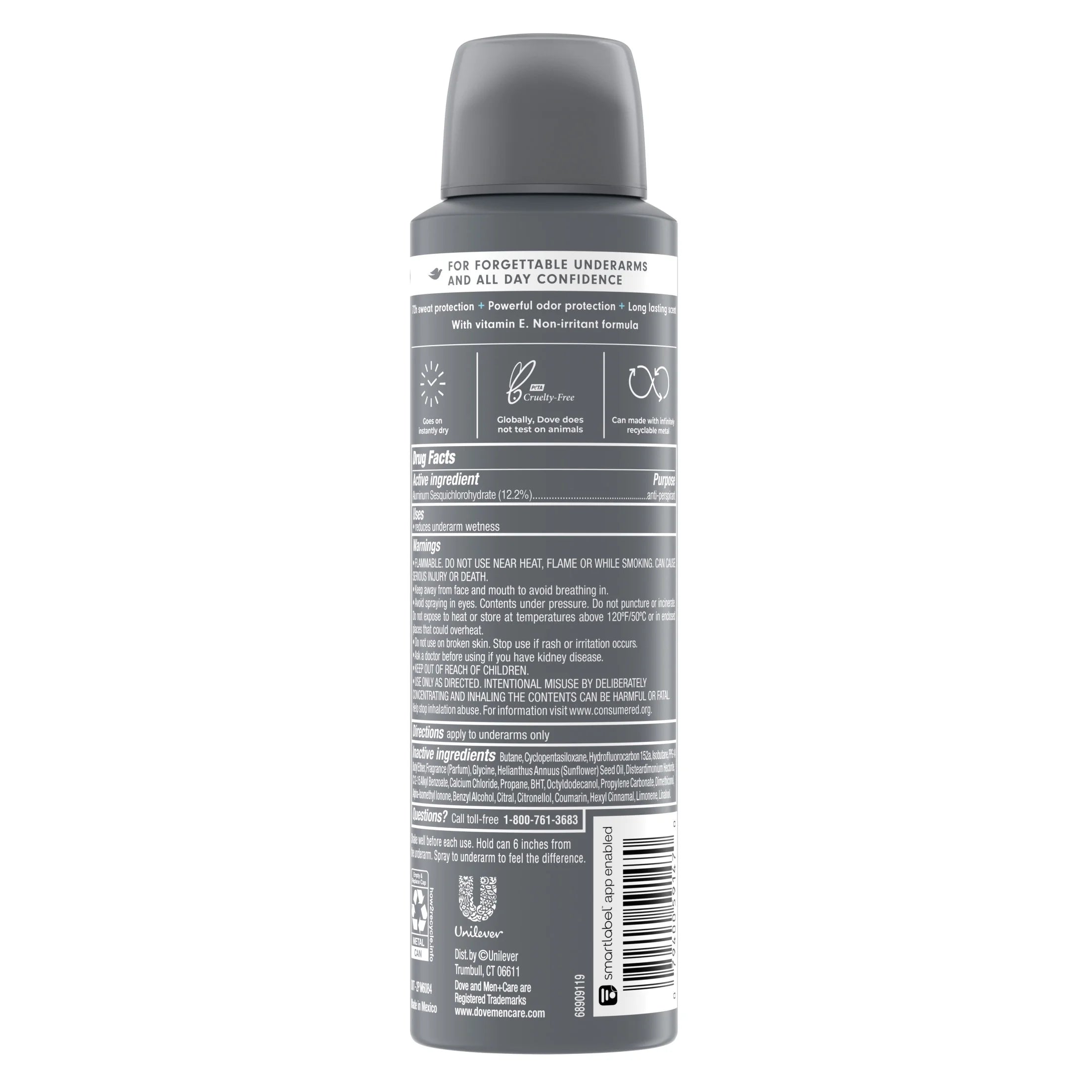 Stain Defense Long Lasting Antiperspirant Deodorant Dry Spray, Clean, 3.8 Oz