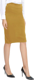 Women'S Elastic Waist Stretch Bodycon Midi Pencil Skirt