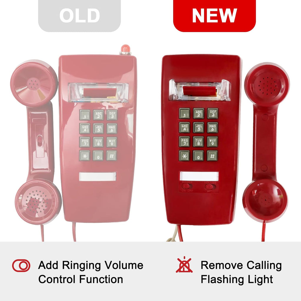 Retro Wall Mount Phone with Loud Mechanical Ringer Vintage Wall Phones for Landl
