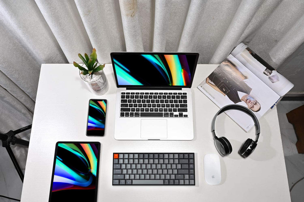 K2 75% Layout RGB Bluetooth Wireless Mechanical Keyboard with Gateron G Pro Red Switch/Anti Ghosting/N-Key Rollover, Compact 84 Keys USB Wired Gaming Keyboard for Mac Windows-Version 2