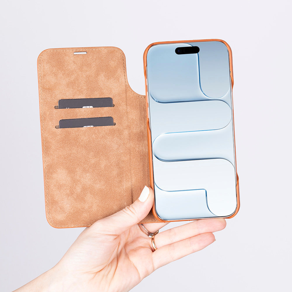 Decatur iPhone 17 Leather Folio Wallet Case