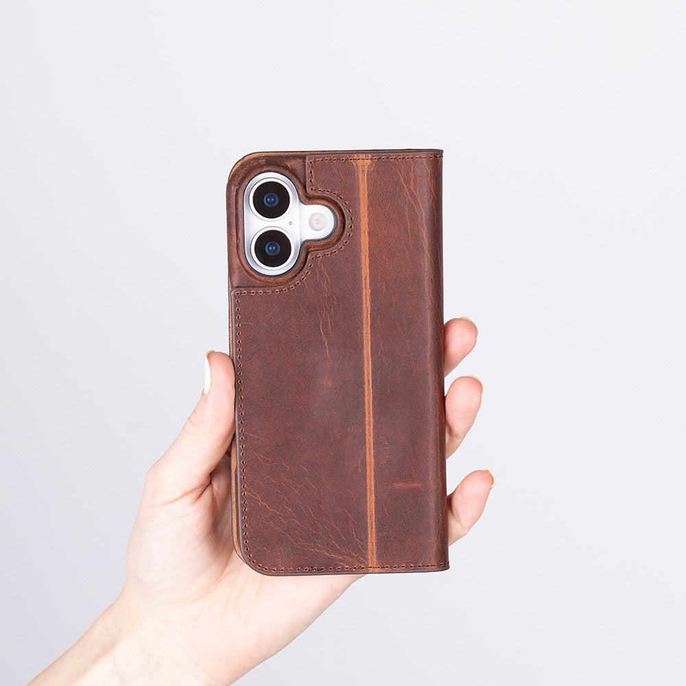 Decatur iPhone 17 Leather Folio Wallet Case