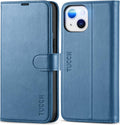 Wallet Case for Iphone 13 5G, RFID Blocking Card Slot Holder [TPU Interior Protective Case], Magnetic Folio PU Leather Stand Flip Cover Compatible with Iphone 13 6.1" 2021, Lake Blue