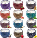 Scented Candles Gift Set for Women, Soy Wax 2.5 Oz Portable Travel Tin Candles, Candles Bulk with 12 Constellations for Aromatherapy and Home Decor, Gift for Birthday