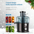 Juicer Machines , Max 1200W Centrifugal Juicer Extractor with 3-Inch Wide Feed Chute & Anti-Drip for Fruit and Vegetable, Stainless Steel, 800W