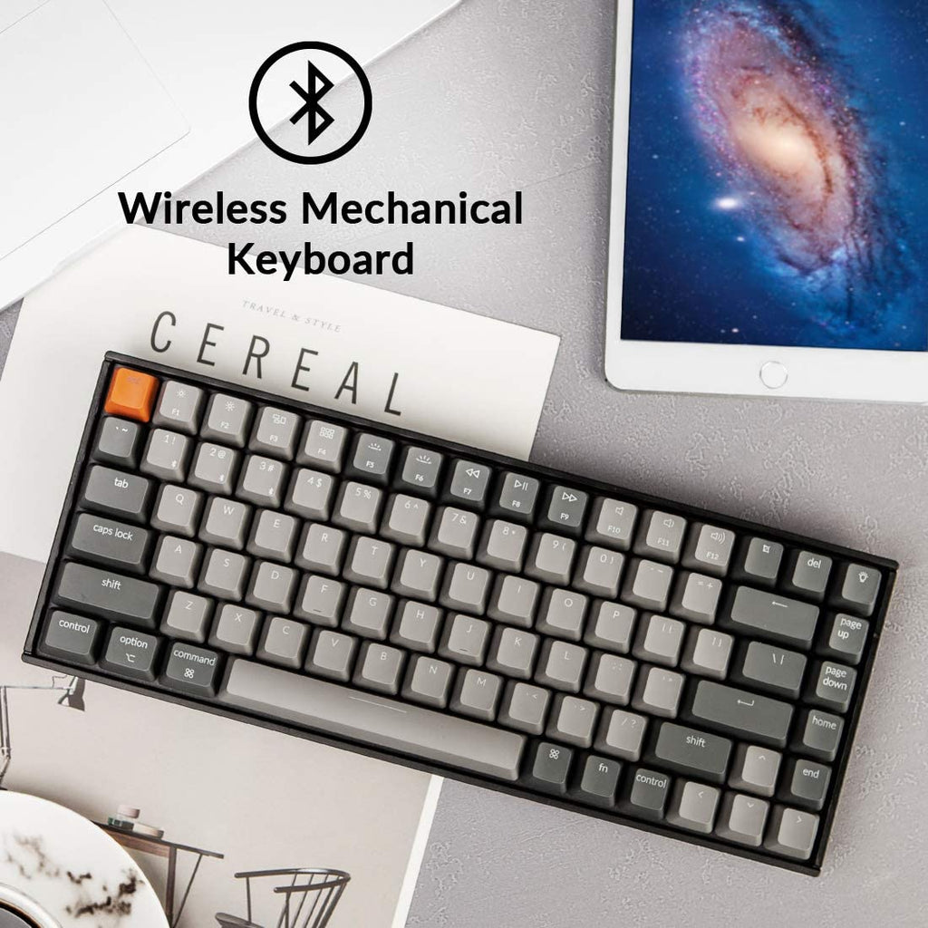 K2 75% Layout RGB Bluetooth Wireless Mechanical Keyboard with Gateron G Pro Red Switch/Anti Ghosting/N-Key Rollover, Compact 84 Keys USB Wired Gaming Keyboard for Mac Windows-Version 2