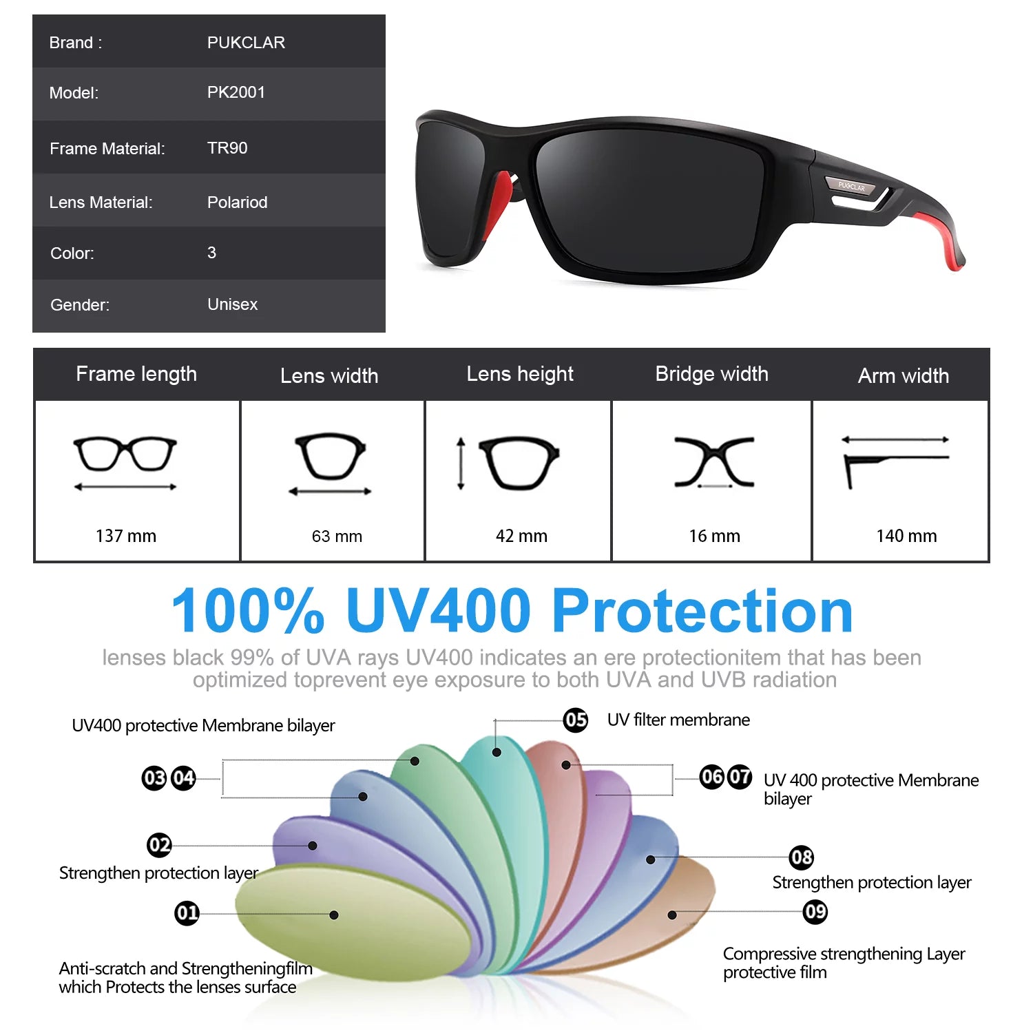 Polarized Sports Sunglasses for Men and Women