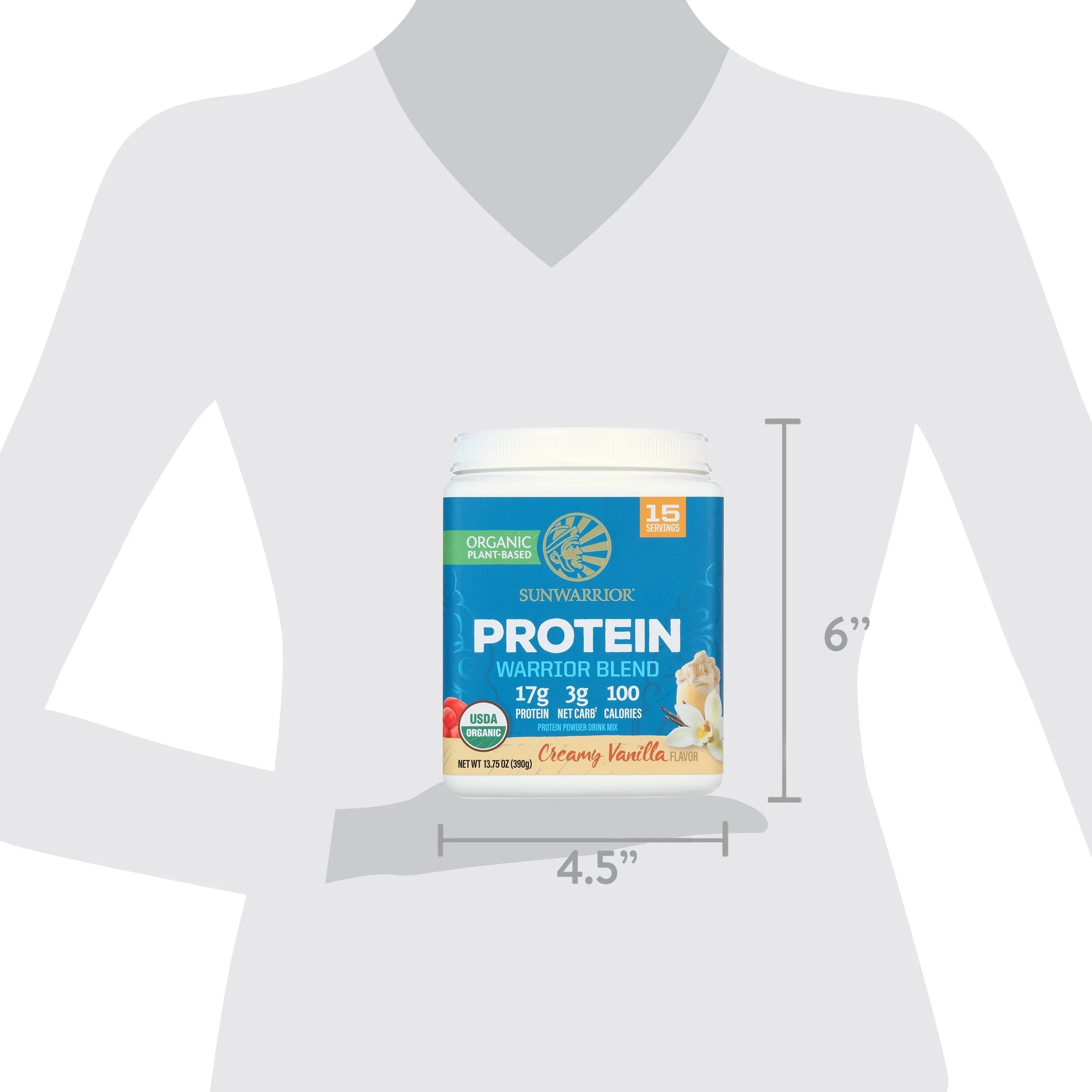Organic Vanilla Protein Powder | Superfood, Vegan Plant-Based Protein Powder, Vanilla, 13.75Oz